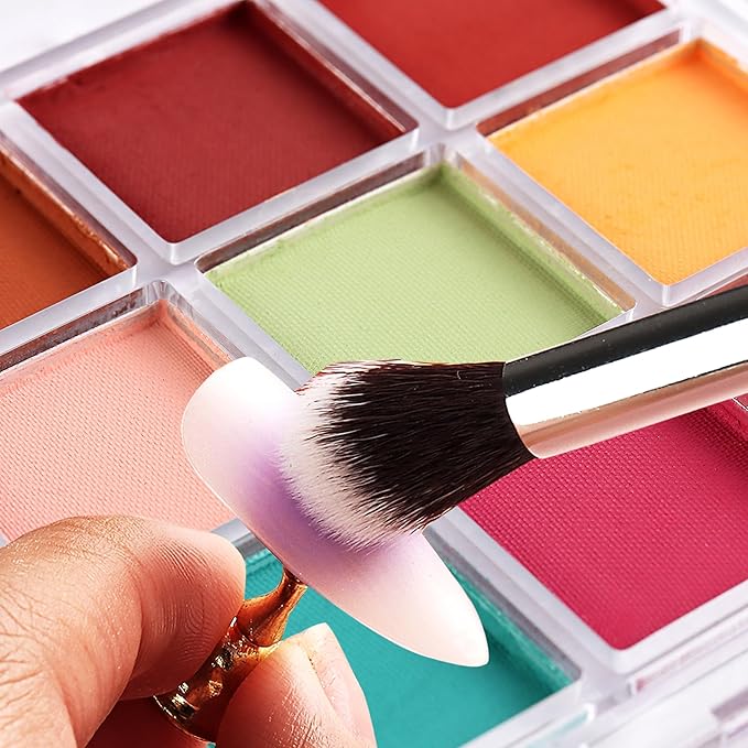 Nail Powder Pigment Palette - 9 Colors Ombre & Gradient Nail Art Design - Includes 5 Sponge Sticks & 1 Brush - DIY Manicure Kit for Beginners