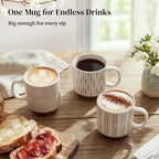 DOWAN Stackable Coffee Mugs, 12 oz Ceramic Coffee Mug Set of 4, Coffee Cups - Image 5