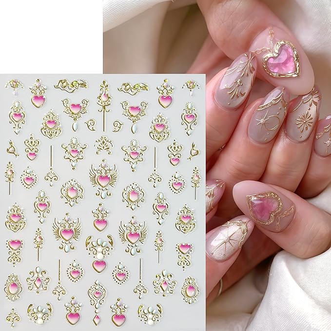 6 Sheets Bohemian Style Nail Decals Embossed Star Nail Art Stickers 5D Self-Adhesive Gold Stars Moon Sun Nail Decals Bohemia Nail Designs Stars Nail Decoration for Women Girls DIY Manicure Decor