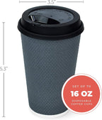 To Go Coffee Cups With Lids - 16 oz Disposable Coffee Cup With Lid. Large Togo - Image 3