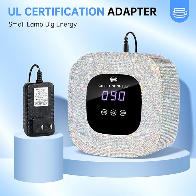 48W UV Light for Nails,Mini UV LED Nail Lamp with 3 Timer Settings, Auto Sensor, Fast Curing for Gel Nails,Nail Dryer Sparkly Gel Nail LCD Display Home Use DIY