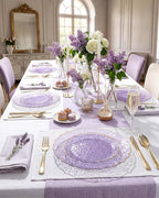 bUCLA 40PCS Clear Purple and Gold Plastic Plates - Image 7