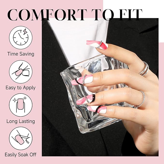 Long Coffin Nails Tips Full Cover Acrylic Nail Tips Pre-buff 240pcs Clear Coffin Fake Press On Nails No C Curve Easily DIY Art Nail Extensions Long-lasting, 12 Sizes Luckyfairy