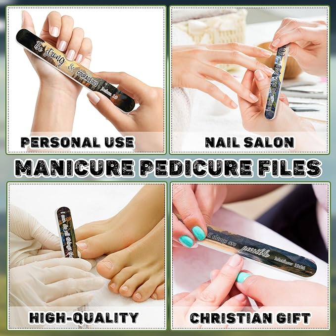 50 Pack Christian Gifts for Women Bulk Church Bible Verse Nail Files Scripture Emery Boards Christian Religious Gift Nail Files for Employee Appreciation Teacher Staff Coworkers Women