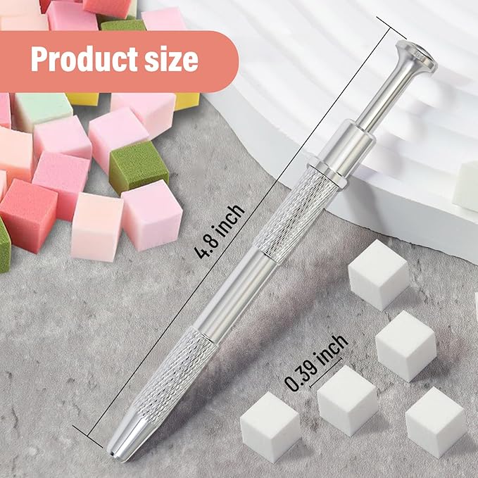 100Pcs Soft Nail Sponges for Ombre Nail Art Sponges with Grabbing Pen with Disposable Gel Polish Palette Paper