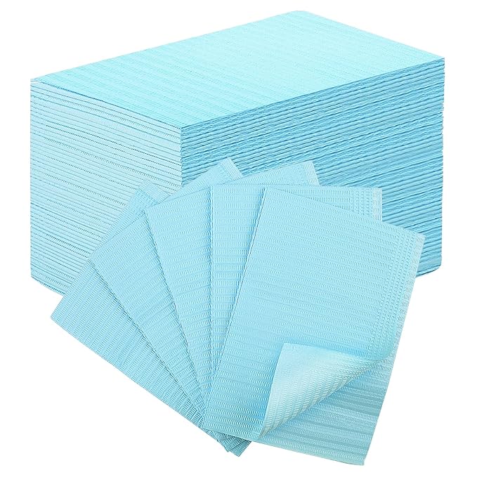 50pcs Disposable Nail Mats Foldable Nail Paper Towels for Table Acrylic Nail Practice Sheet, 3 Ply Waterproof Clean Nail Table Practice Mat for Salon Manicure Tattoo,Nail Art Accessories13"x18"(Blue)