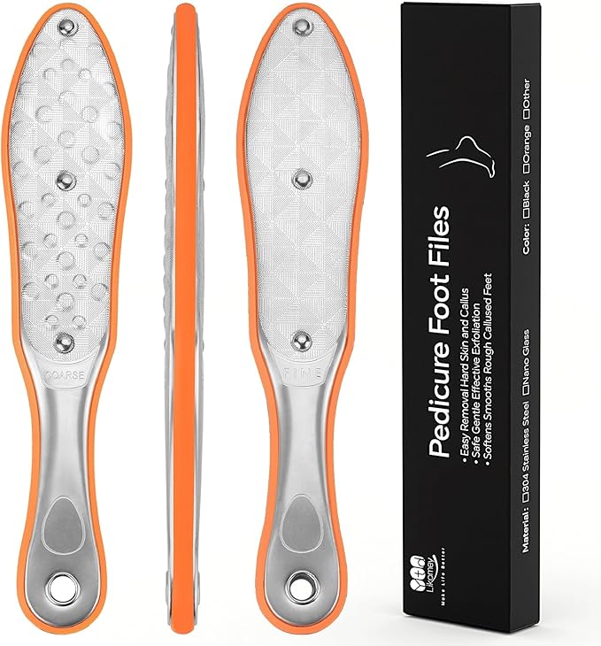 YTD likomey Stainless Steels Foot File,1 Pcs One Piece Molding Coarse Fine Double Sided Super Durable Foot Scrubber,for Wet or Dry Feet Callus Dead Skin Hard Skin Pedicure Remover Tool
