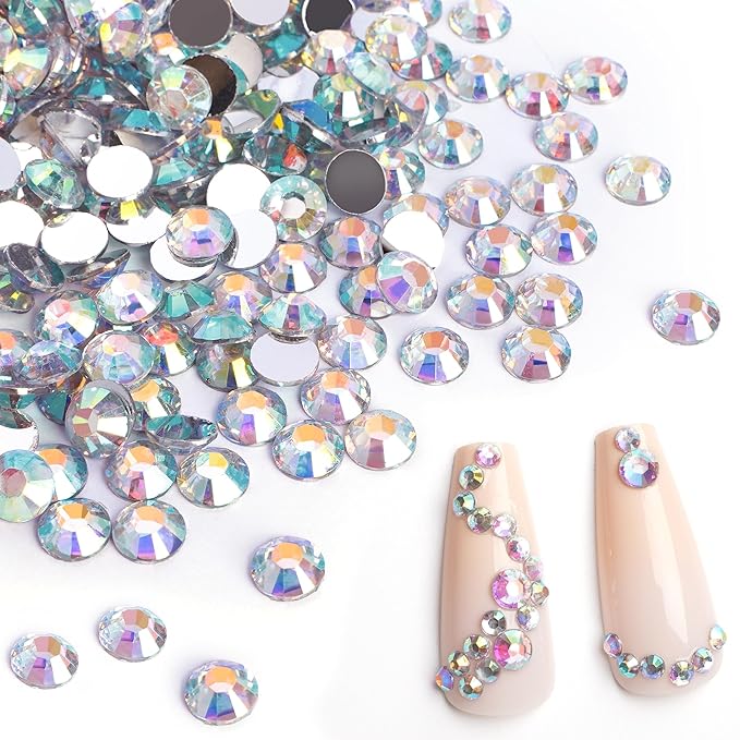 Canvalite 25000PCS Resin Jelly Rhinestones for Crafting,Clear AB Flatback Gems, Bedazzling Crystal with 5 X 2.5g B7000 Jewelry Glue and Tweezers and Dotting Pen for DIY Crafts Clothing Shoes Nail Art