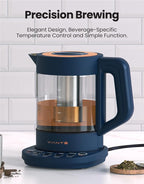 Viante Alba Electric Tea Kettle, No Plastic, Midnight Blue | Borosilicate glass - Image 2