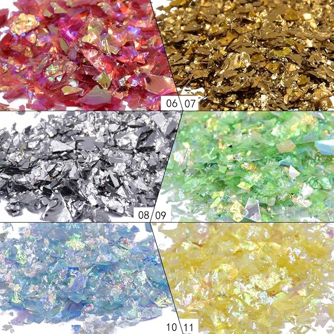 Nail Glitters Mylar Slices Sequins Chunky Iridescent Flakes Round Mermaid Charms DIY Art Sticker Tips Decoration 24Boxes