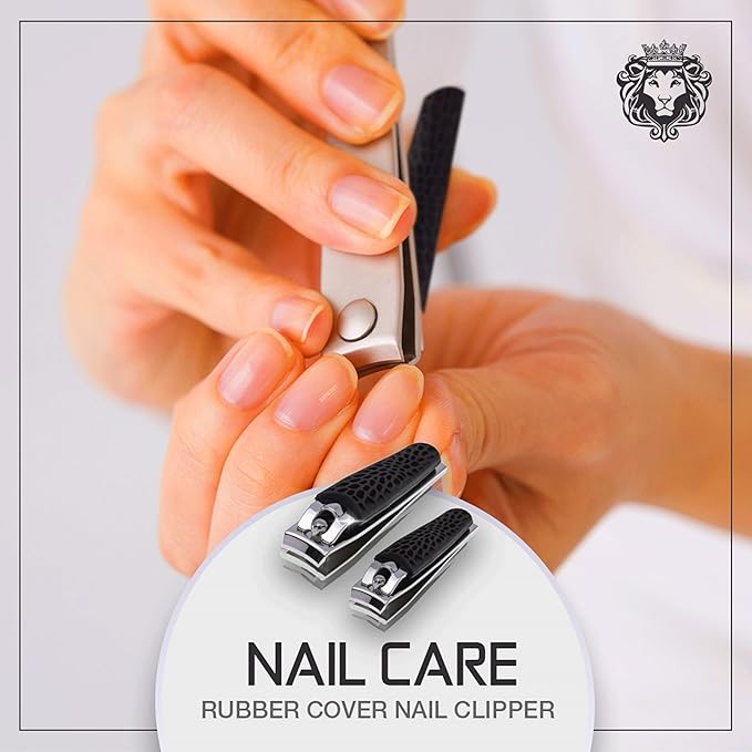 Best > Non-Slip < Stainless Steel Nail Clippers Set of 2, Large Toenail Clippers and Nail Trimmers, Toe Nail Clippers, Sharp Nail Clippers, Textured Silicon Handle to Prevent Slipping, Long Handle