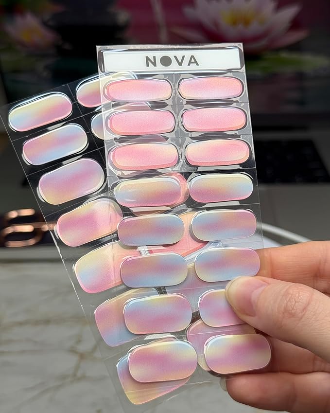 NOVA, Female Founded, Semi Cured Gel Nail Strips (Modern Muse) - The 10 Minute Manicure. Salon-Quality, Works w/Any Lamp, Easy to Apply - Incl. Nail File & Stick (Modern Muse)