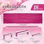 18 Pack Cheesecloth Table Runner 10FT Fuschia Table Runner Boho Gauze Cheese - Image 2