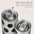 SANDJEST Soccer Tumbler 20oz Stainless Steel Insulated, Travel Coffee Cup - Image 5