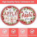 96Pcs Apple of Our Eye Baby Shower Decorations, Watercolor Apple Plates Napkins - Image 3