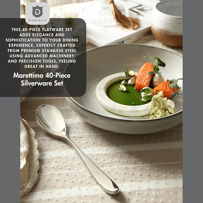 Silverware Set for 8 | 18/10 Stainless Steel Flatware Set | Mirror Finish - Image 4