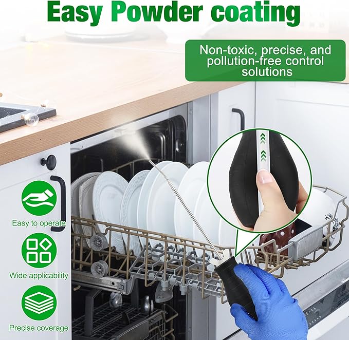 Diatomaceous Earth Powder Duster, 2 Pack, Garden Applicator with Long Metal Tube, Bulb Duster Tool for Home Use (2PCS)