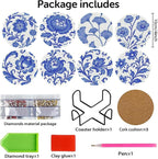 Mrnsiet 8PCS Flowers Diamond Art Coasters Kits - Image 3