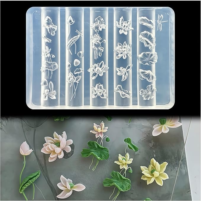 3D Lotus Nail Art Molds Flower Design, Silicone Nails Tool Y2k Decoration