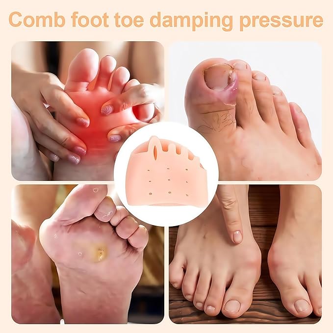 4 Pairs Silicone Toe Separator,2025 New Toe Separators for Women& Men,Gel Toe Spacers for Overlapping Toes, Breathable Foot Corrector, Bunion Relief and Alignment (Pink)