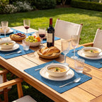 Faux Cotton Linen Placemats Set of 6, Cloth Washable Farmhouse Dining Table Mats - Image 9