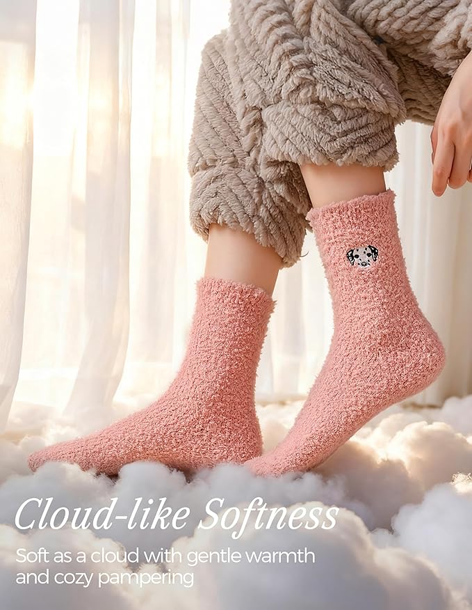 TEHOOK Warm & Cozy Gifts for Women, Stocking Stuufers, Fluffy Fuzzy Plush Sleeping Slipper Socks - Soft Warm Fabric