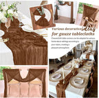 Pesonlook Cheesecloth Table Runner Brown, 10 Pack 17.7x108 inch, Long | Rustic - Image 7
