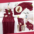 10 Pack Burgundy Cheesecloth Table Runner 17x108 Inch Boho Gauze Cheese Cloth - Image 5