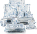 MALACASA Dinnerware Sets for 6, 30 Piece Porcelain Plates and Bowls Sets by MALACASA