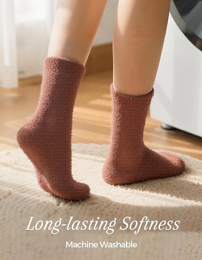 TEHOOK Warm & Cozy Gifts for Women, Stocking Stuufers, Fluffy Fuzzy Plush Sleeping Slipper Socks - Soft Warm Fabric