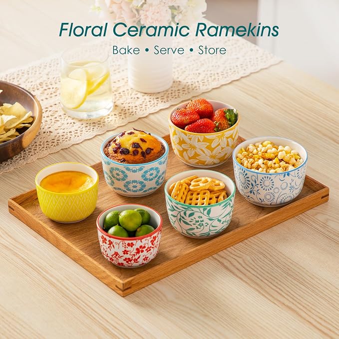 vancasso Selene 8 Oz Porcelain Ramekins Set of 6 - Image 3