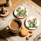 10pcs Coasters for Drinks Funny Cactus Absorbent Coasters Set Round Tabletop - Image 6