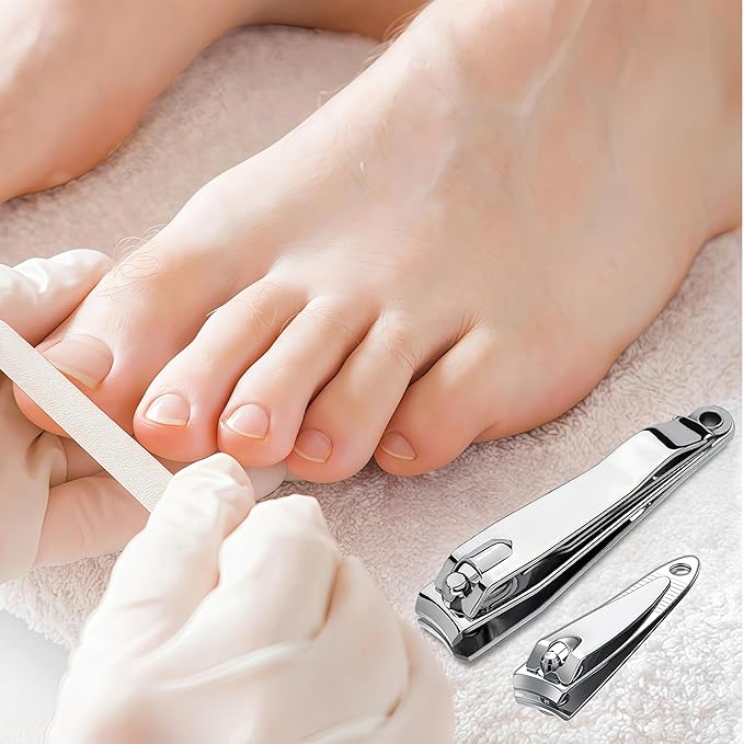 Toenail & Fingernail Nail Clippers Kit for Men Women Seniors, 8-Piece Stainless Steel Long Handled Nail Care Set, Nail Clippers Bulk for Travel, Gifts, (XL Large & Small Set, 4-Pack)
