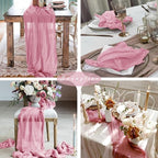 Cheesecloth Table Runner 10FT Dusty Rose Runner - Image 6