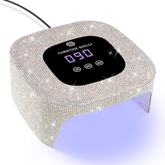 48W UV Light for Nails,Mini UV LED Nail Lamp with 3 Timer Settings, Auto Sensor, Fast Curing for Gel Nails,Nail Dryer Sparkly Gel Nail LCD Display Home Use DIY
