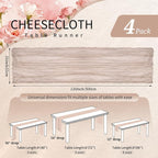 4 Pack Cheesecloth Table Runner 10FT Rosy Brown Table Runner Boho Gauze Cheese - Image 2