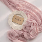 3Pcs Dusty Pink Cheesecloth Table Runner 120 Inches - Image 5