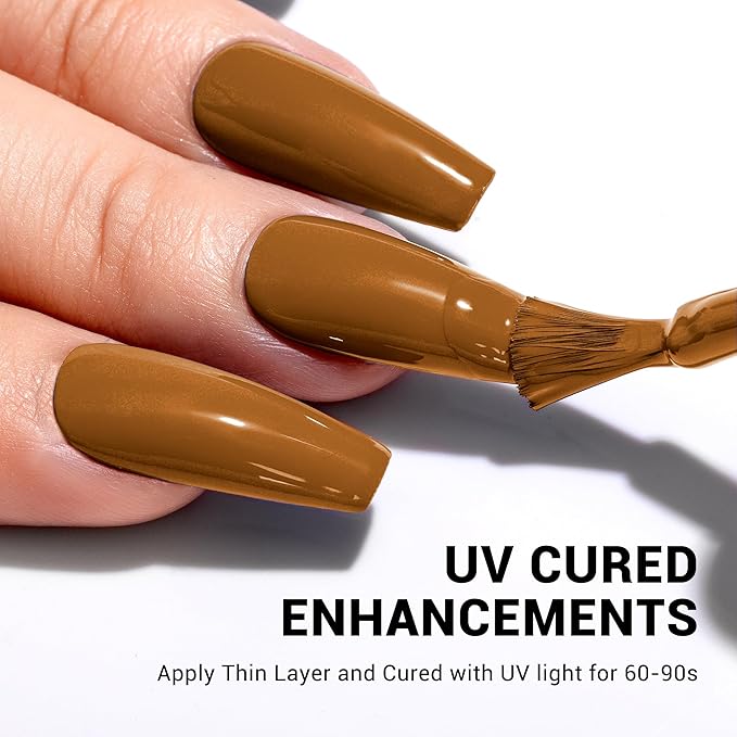 MelodySusie Thick Brown Gel Nail Polish,0.5fl oz Fall Autumn Color Soak Off UV LED Brown Gel Polish Halloween Christmas Gift for Women Nail Art Manicure Salon DIY Nail Design Decoration at Home-1671