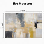 Emvency Farmhouse Placemats Set of 6, Modern Neutral Mustard Minimalist 12x18 - Image 3