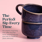 NOVA CERAMICS Navy Blue Extra Large Coffee Mug - 16 oz Ceramic Mug - Abyss | - Image 5