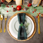 Christmas Tree Napkin Rings Set of 12, Evergreen Xmas Tree Napkin Ring Holders - Image 5