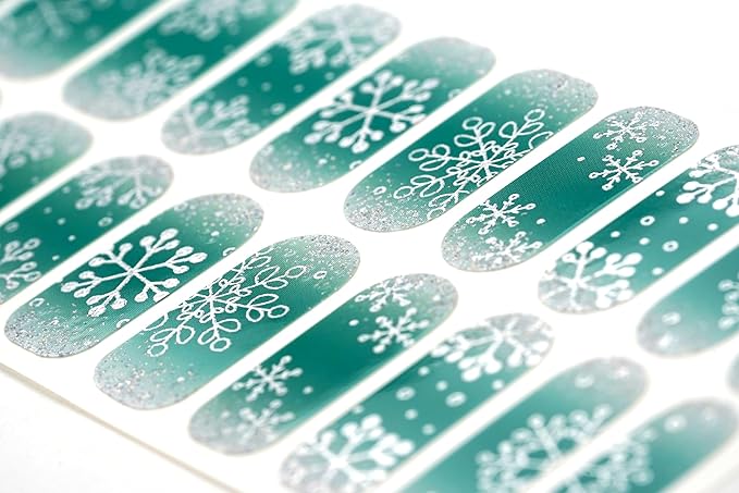 | 20 Exquisite Gel Nail Polish Strips w/Application Accessories - No UV/LED Lamp Required (Holiday | Season of Glimmer)