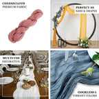 Efavormart 20ft Gauze Cheesecloth Nude Beige Wedding Arch Drapery Fabric - Image 3