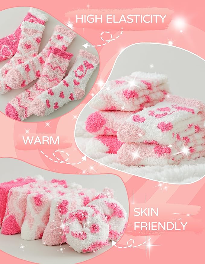 TEHOOK Warm & Cozy Gifts for Women, Stocking Stuufers, Fluffy Fuzzy Plush Sleeping Slipper Socks - Soft Warm Fabric
