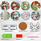 Ekuxom 8 PCS Christmas Diamond Art Coasters - Image 3