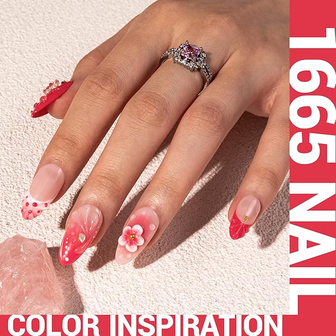 MelodySusie Thick Bright Red Gel Nail Polish,0.5fl oz Soak Off UV LED Raspberry Red Gel Polish Christmas Gift for Women Nail Art Manicure Salon DIY Nail Design Decoration at Home-1665
