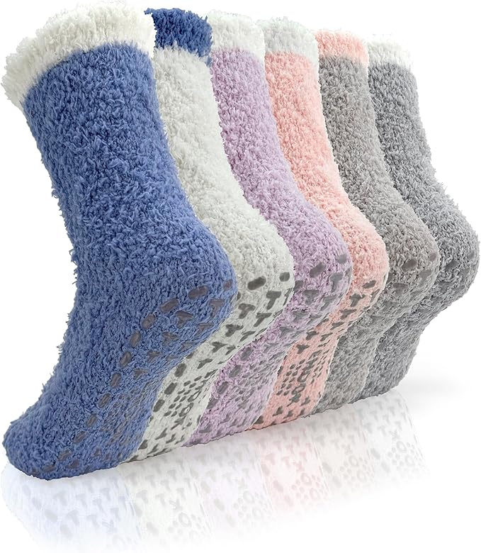 TEHOOK Warm & Cozy Gifts for Women, Stocking Stuufers, Fluffy Fuzzy Plush Sleeping Slipper Socks - Soft Warm Fabric