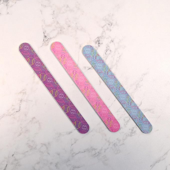 Racquet Inc. - Tennis Nail File 3-Pack - Double-Sided Emery Board for Nail Care, Manicure & Pedicure, Professional Nail Buffer & Filer for Smooth, Shaped Nails