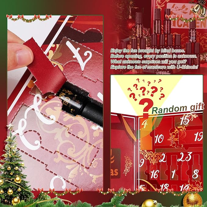 Nail Polish Advent Calendar 2025，24-Piece Nail Varnish Advent Calendar Christmas Calendar for Women and Girls, Nail Polish Colours Kit, Nail Art Tool Glitter Decorations Care and Accessories