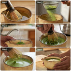 7-Piece Matcha Set，Matcha Bowl & 100-Prong Purple Bamboo Whisk | Gilded Artisan - Image 8